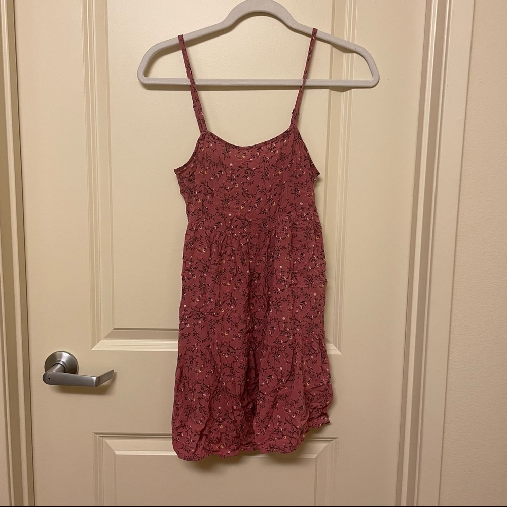 Pink Floral Dress | Adjustable Straps | Pockets